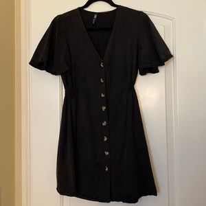 Zara V-Neck Black Dress